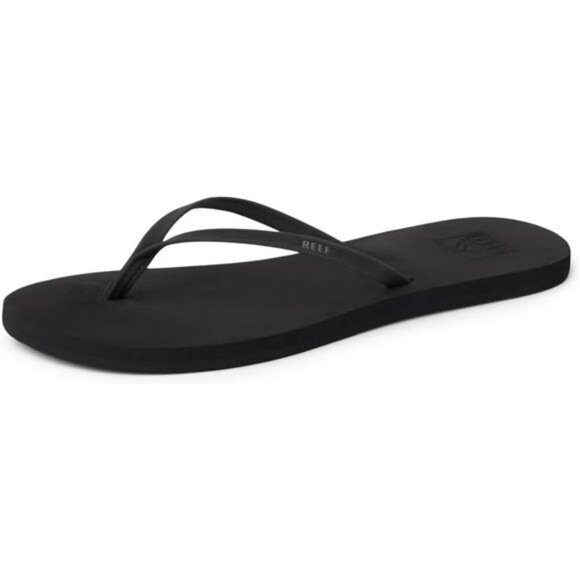 REEF Womens Flip Flops Black Lightweight Beach Sandals Soft EVA Footbed - Picture 1 of 7